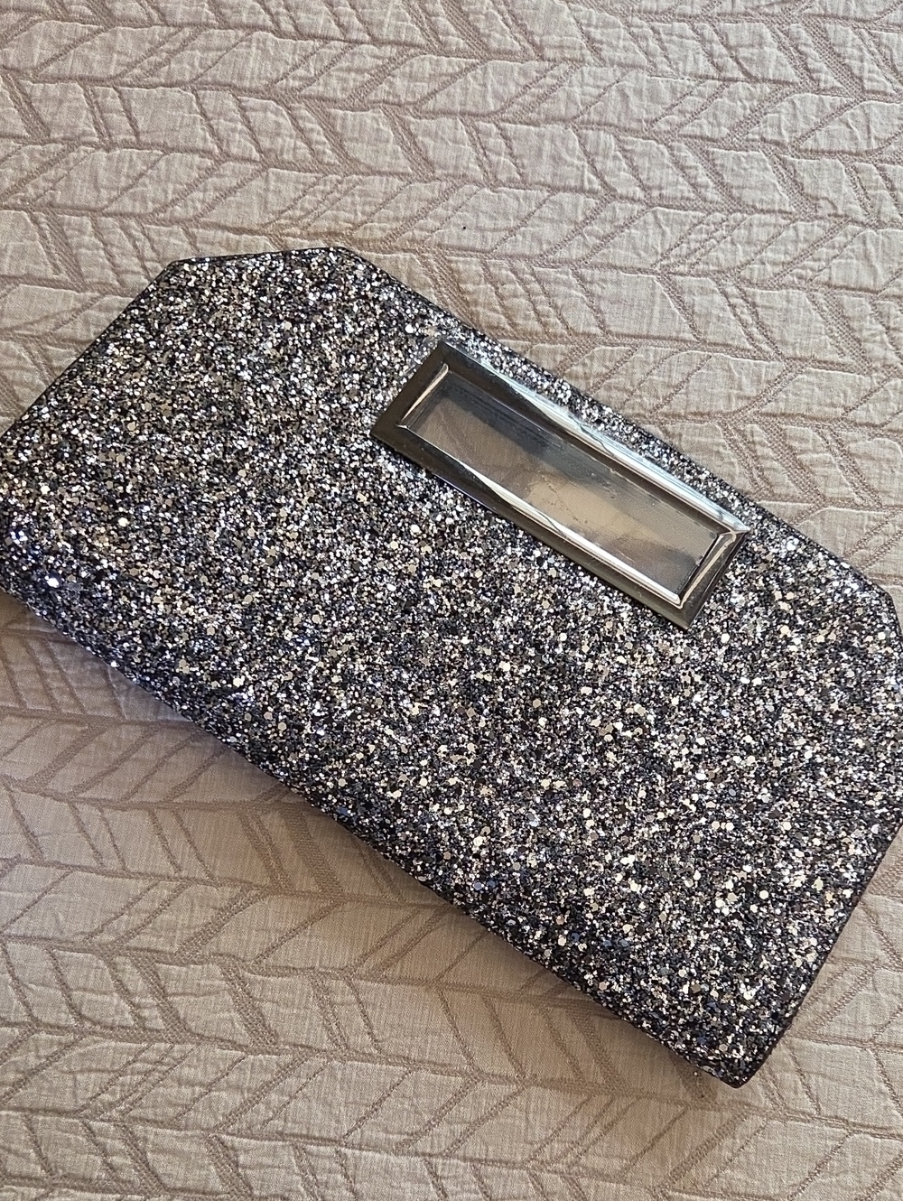 Silver Glitter Evening Clutch